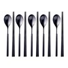 5 Pairs, Premium 18/10 All Black Stainless Steel Spoons and