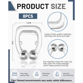 LEEQBCR 8 PCS Schnarchstopper Anti Schnarch Nasenclip Nasenspreizer Schnarchen Stopper Wiederverwendbares Nasenklammer Schnarchen Gegen Schnarchen Anti Schnarch Nasenclip