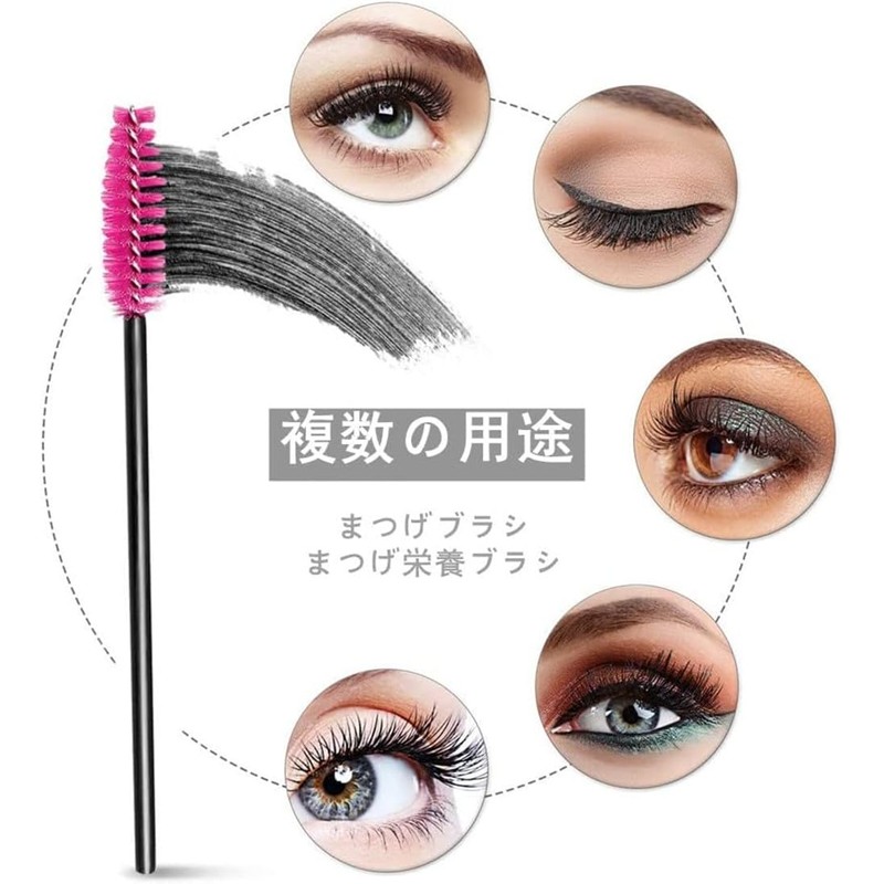 Samcos Disposable Eyelash Brushes 50pcs Eyebrow Brushes Screw Brushes for