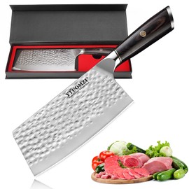 Non-stick Cleaver Knife 7-inch, Chinese Chef's Knife for Kitchen, High Carbon German Stainless Steel Vegetable Chopping Knife, China Chopper | CaiDao, Ergonomic Handle, Gift Boxed (7" Meat Cleaver)