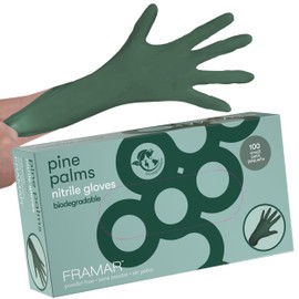 FRAMAR Green Nitrile Gloves Small – Biodegradable Gloves Disposable Small, Disposable Gloves Small, Non Latex Gloves Small, Latex Free Gloves Small, Rubber Gloves Small, Hair Dye Gloves – 100