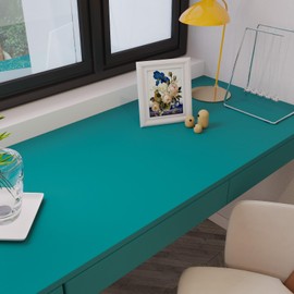 Livelynine 24x394" Solid Color Peel and Stick Wallpaper Teal Green Contact Paper for Cabinets Locker Refrigerator Vinyl Wrap Cover Self Adhesive Removable Wall Paper for Bedroom Bathroom Classroom RV