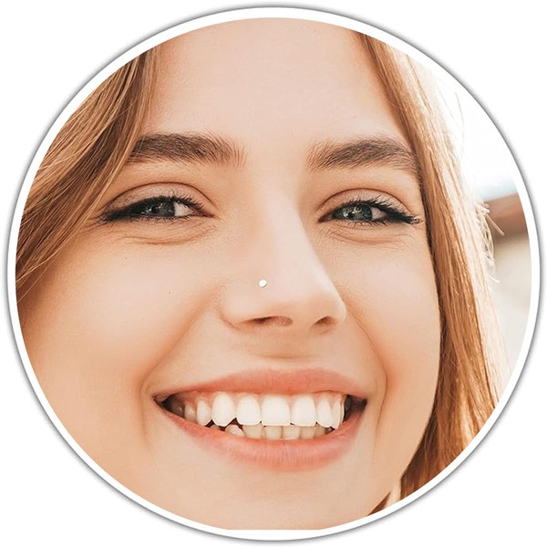 Tiny Silver Flat Nose Stud - 22G L Shape Flat