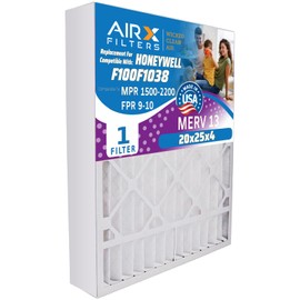 AIRX FILTERS WICKED CLEAN AIR. 20x25x4 Furnace Filter MERV 13 Compatible with Honeywell 20x25x4 Air Filter F100F1038 1 Single Filter