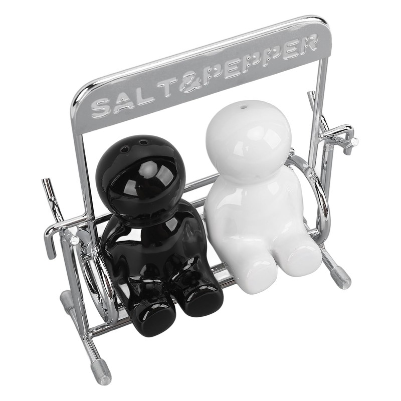 Ceramic Cute Swing Figure Shaker Set Salt and Pepper Dispensers