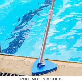 CREPRO Triangular Vinyl Pool Vacuum Head, Weighted Swimming Pool Vacuums for Above Ground & Inground Pools (Blue)