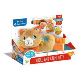 Clementoni 17771 Soft Plush Kitty Calming Bed Time Interactive Cat Toy with Lights, Sounds Purring & Sweet Melodies for Babies (0+ Months)