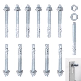 Swpeet 12Pcs 1/2" x 4-3/4" Zinc Plated Heavy Duty Wedge Anchor Assortment Kit, Carbon Steel Screws and Lag Bolts Wedge Anchor Fastener Perfect for Cement and Concrete Structural Anchorage Only