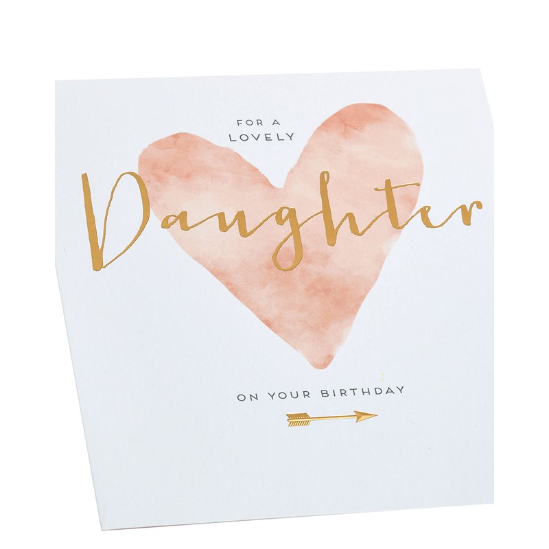 UK Greetings Daughter Birthday Card With Envelope - Heart Design