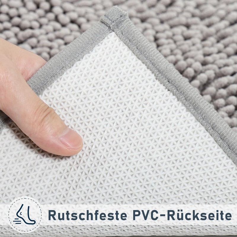 INYEEXUP Chenille Bath Mat, Non-Slip, Washable, Bathroom Rug, 40 x