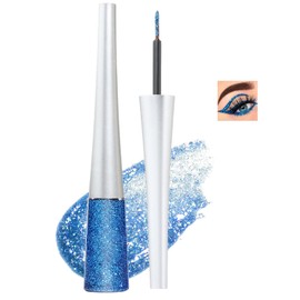 Blue Glitter Liquid Eyeliner, Glitter Eyeshadow, Long-Lasting Waterproof Eye Glitter, Shimmering Quick Dry Liquid Eyeshadow for Women’s Eye Makeup