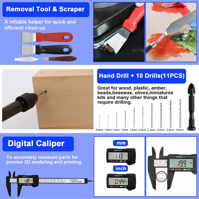158 PCS 3D Printing Tool Kit, 3D Printing Accessories with