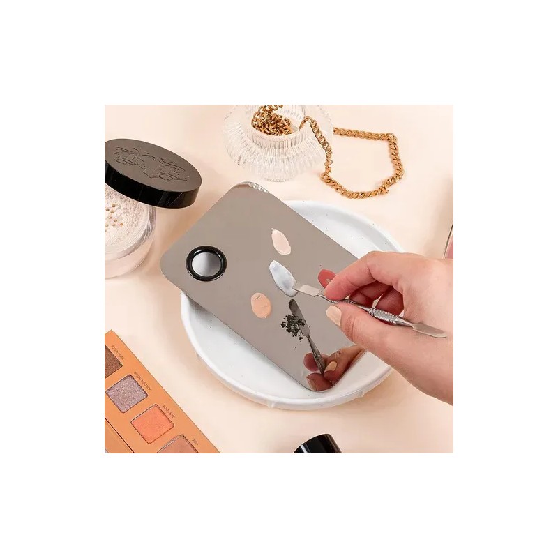 Paleta De Acero Maquillaje Inoxidable Cosméticos Y Espátula