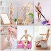 PATIKIL 5.5" Wooden Mannequin Figure, 4 Pcs Artist Drawing Manikin