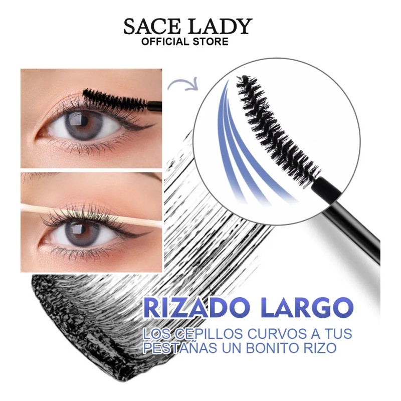 Sace Lady Mascara Pestañas Larga Duración Waterproof Rizo Negro