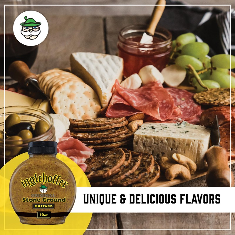 Inglehoffer Original Stone Ground Mustard, 10 oz Squeeze Bottle