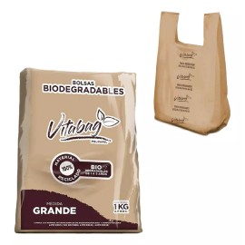 Anguiplast Bolsa Biodegradable Grande Vitabag Polipapel Con Asas 80 Pz