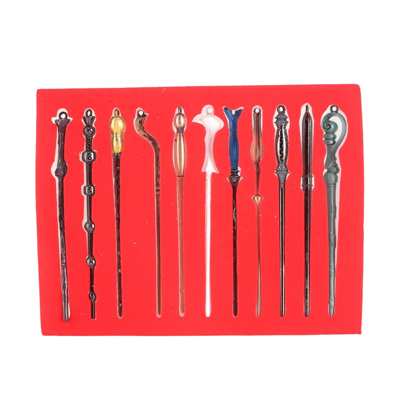 Keychain Necklace Wand Set Alloy 11Pcs Magic Wand Sticks with