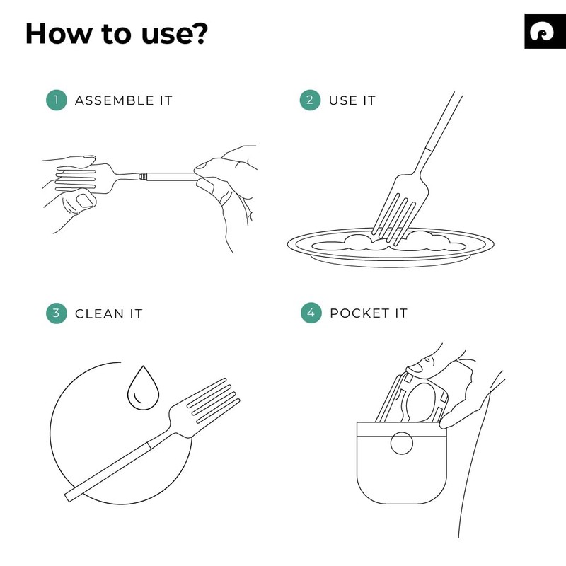 Outlery | Portable Camping Cutlery | Reusable Stainless Steel Travel