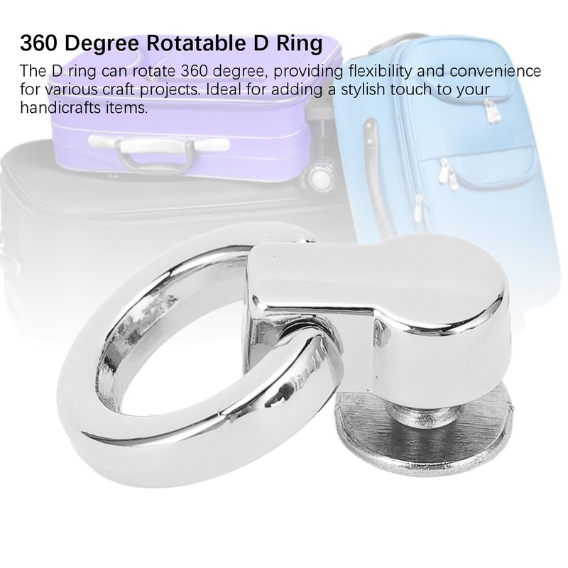 20Pcs D Ring Rivets 13x7mm 360 Degree Rotation Screw Stud
