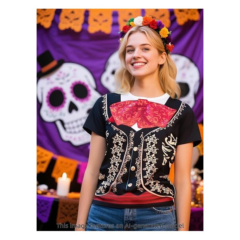 Funny World - Disfraz de Novedad Camiseta Mujer Camiseta Gráfica
