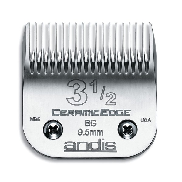 Andis 63040 CeramicEdge Carbon-Infused Steel Clipper Blade, Size 3-1/2, 3/8-Inch Cut Length