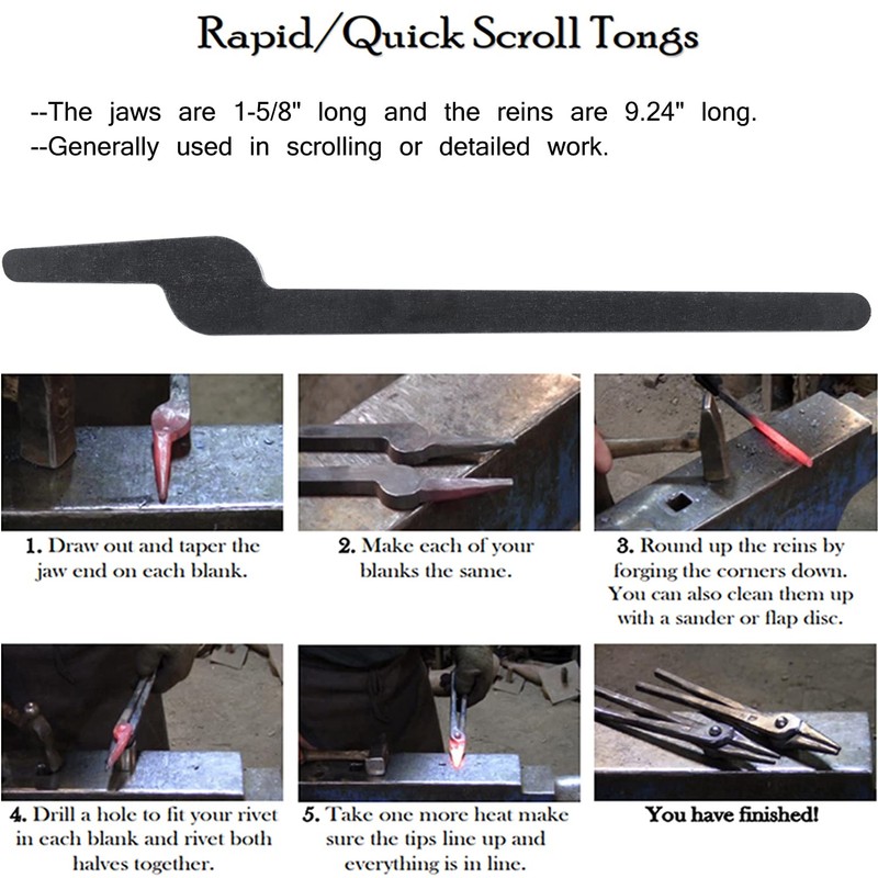E-cowlboy Rapid Tongs Bundle Set Five Types DIY Blacksmith Tongs