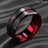 ATOP 8Mm Splicing Black Brushed Tungsten Carbide Ring With Comfort