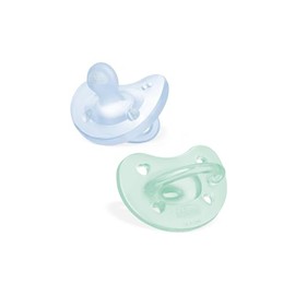Chicco PhysioForma Chupete de Silicona 2-6 Meses, Pack de Mordedores 2-6 Meses, Apoyan la Respiración Fisiológica y Favorecen el Desarrollo Correcto de la Boca, 2 Piezas, Azul Clar