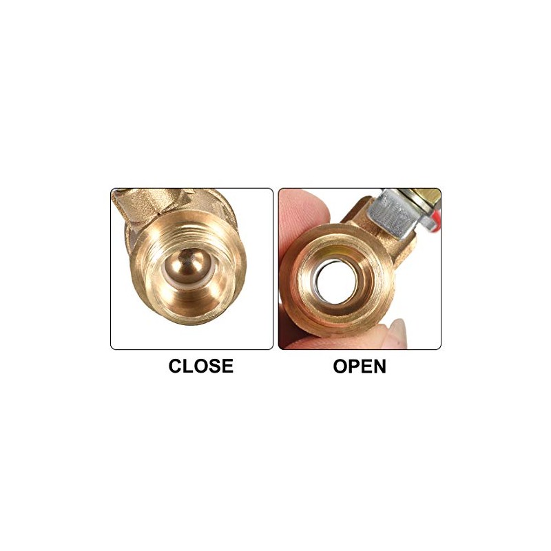 sourcing map Brass Air Ball Valve Shut-Off Switch 1/4 Inch
