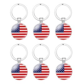 6Packs American Keychain Souvenir, United States Key-Chain Keyring Keychain for Women Man Students Friends Travel Trading