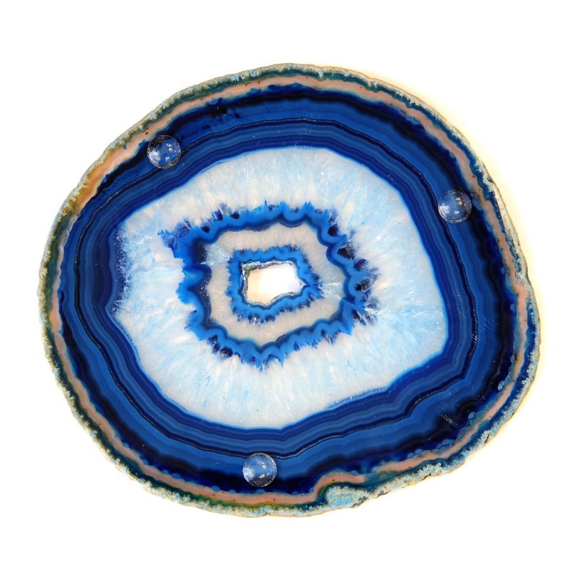 JIC Gem Extra Blue 4-5" Dyed Color Natural Agate Coasters