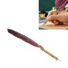Feather Pen Set with 10 Interchangeable Nib Fire Lacquer Wax