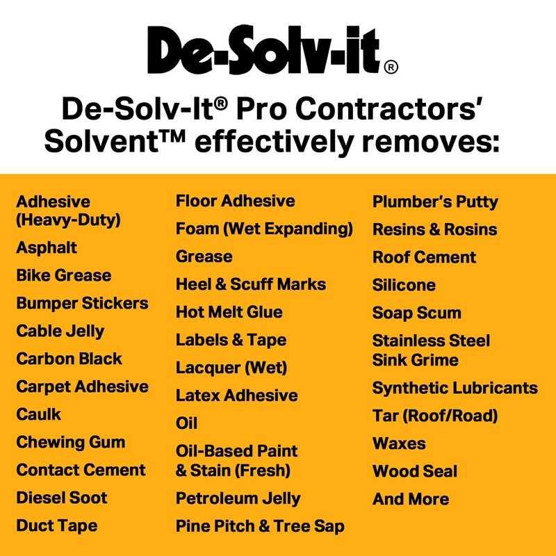 Orange Sol De-Solv-it® Pro Contractors Solvent™, Versatile Adhesive Remover Spray,