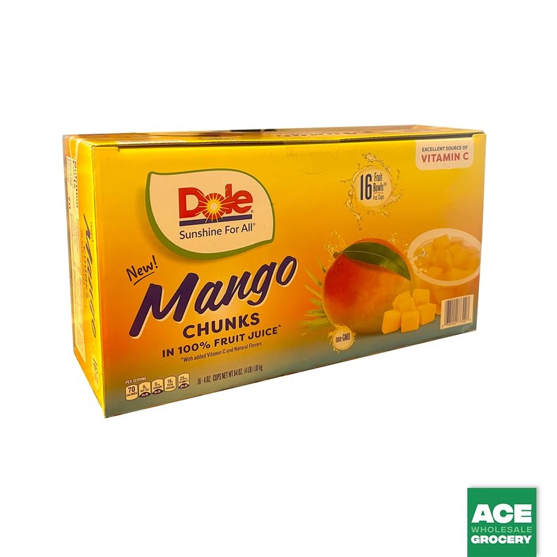 Dole Mango Chunks Fruit Cups in 100% Juice, 4 Ounce