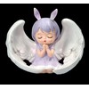 Enchanting Angel in Purple with Large Wings, Praying Figure, 8.5