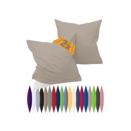 Npluseins Renforcé Pillow Cases Simple and Elegant Design Double 100 % Cotton Pack in 11 Plain Colours, 40 x 40 cm