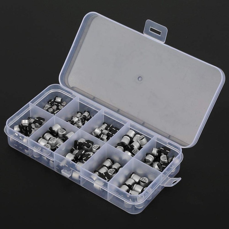 200 Pieces 10-50V Electrolytic Capacitor, SMD Electrolytic Capacitors Set 1uF