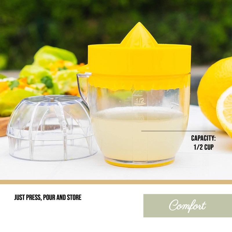 Trudeau Lemon Squeezer with Integrated Strainer – Compact Citrus Juicer