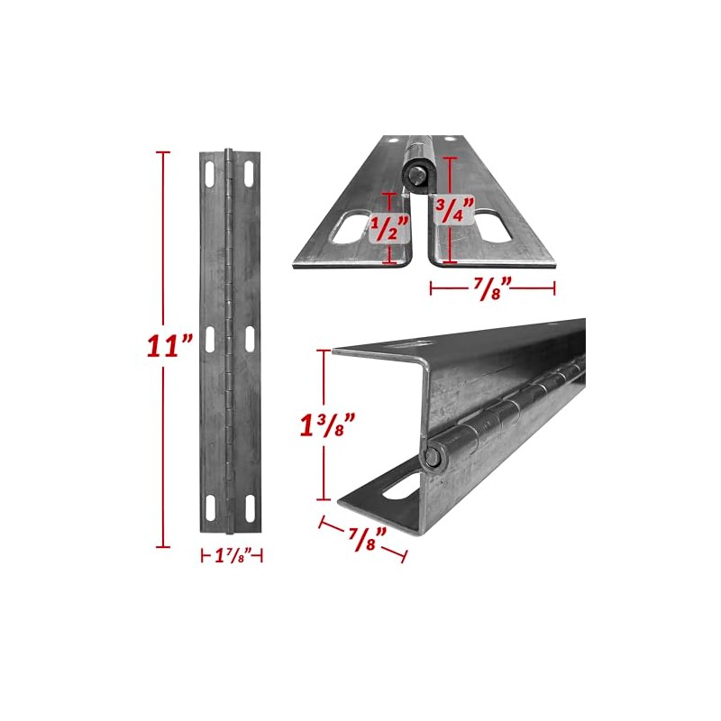 Wise 8WD12 Aluminum Offset Piano Hinge, 11"