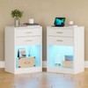 ADORNEVE LED Nightstands Set of 2,Night Stands for Bedrooms Set