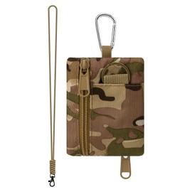 bvya Tactical Key Pouch Mini EDC Bag Gear Pocket Organizer as Coin Purse ID Card Holder Car Fob Key Waist Case Earphone Pack with Lanyard