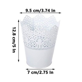 Set of 4 Cups for Make Up Brushes, Makeup Brush Holder, Pen Holder, Hollow Storage Cup, Used for Storing Makeup Brushes, Lipsticks, Hair Brushes, Artificial Flowers, White