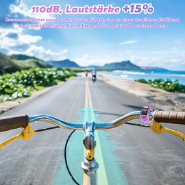 Bicycle Bell, Innovative Aluminium Alloy 110 dB Bell Loud Mini Bell Bell, 2024 Upgrade Bicycle Horn Bicycle Bell for Bike MTB Mountain Bike, 22-31.8 mm Handlebar