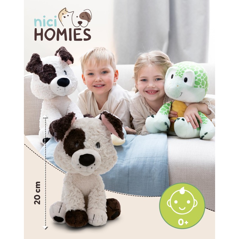 NICI Morbido cane di peluche, 20 cm, bianco - 62137
