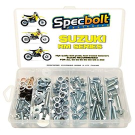 120pc Specbolt Suzuki RM Two Stroke Bolt Kit for Maintenance & Restoration of MX Dirtbike OEM Spec Fastener RM60 RM65 RM80 RM85 RM100 RM125 RM250 Models 60 65 80 85 100 125