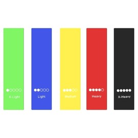 TheStriven 5 Stück Fitnessbänder Resistance Bands mit 5 Widerstandsstufen Gymnastikband Widerstandsbänder Sportgummiband Gymnastikbänder für Muskelaufbau Ideal für Yoga, Pilates, Krafttraining (A)