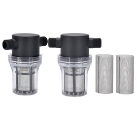 2 Pcs Water Filter, Twist-On Pipe Strainer, Nylon PA66 cover, PC bowl with 40 and 100 Mesh 304 Stainless Screen (1/2’‘ male)