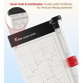 Firbon 12" Rotary Paper Trimmer with Replaceable Blade, Heavy Duty 12-Sheet Capacity Cutter for Cardstock, Photos, Scrapbooking, Office, School & Studio