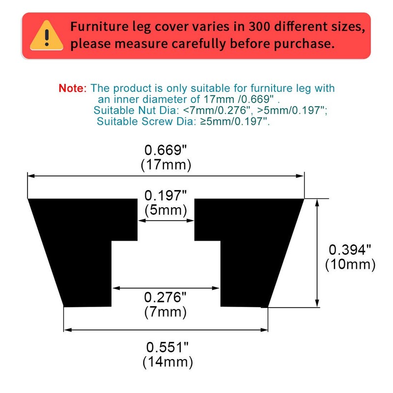 sourcing map Pack of 12 Chair Leg Caps Protective Buffer